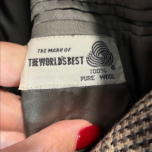 Saville Row Varsity Club Vintage 100% Wool Checkered Blazer - Picture 9 of 9